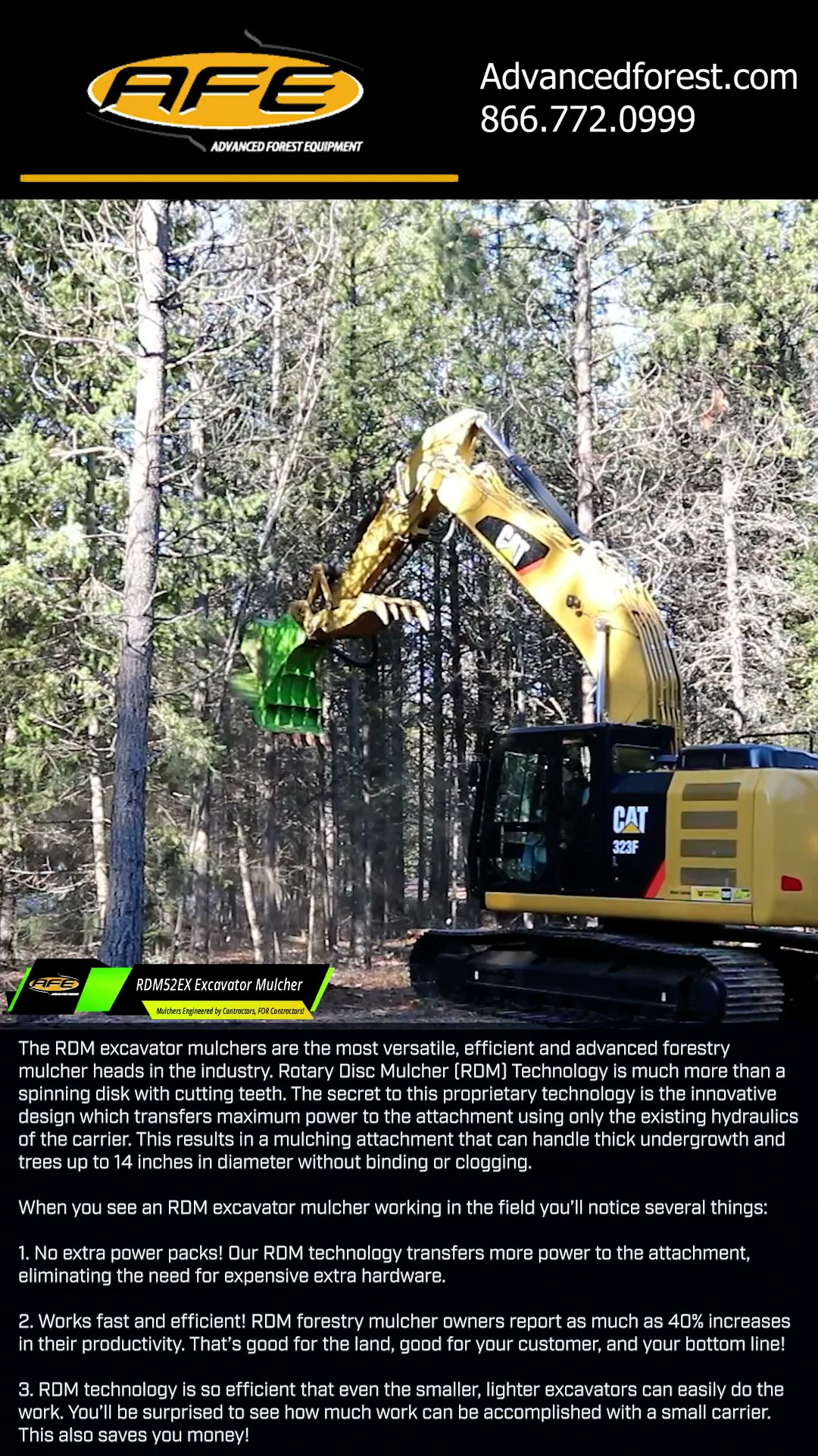 AdvancedForest's tweet card. AFE RDM52EX Forestry Disc Mulcher