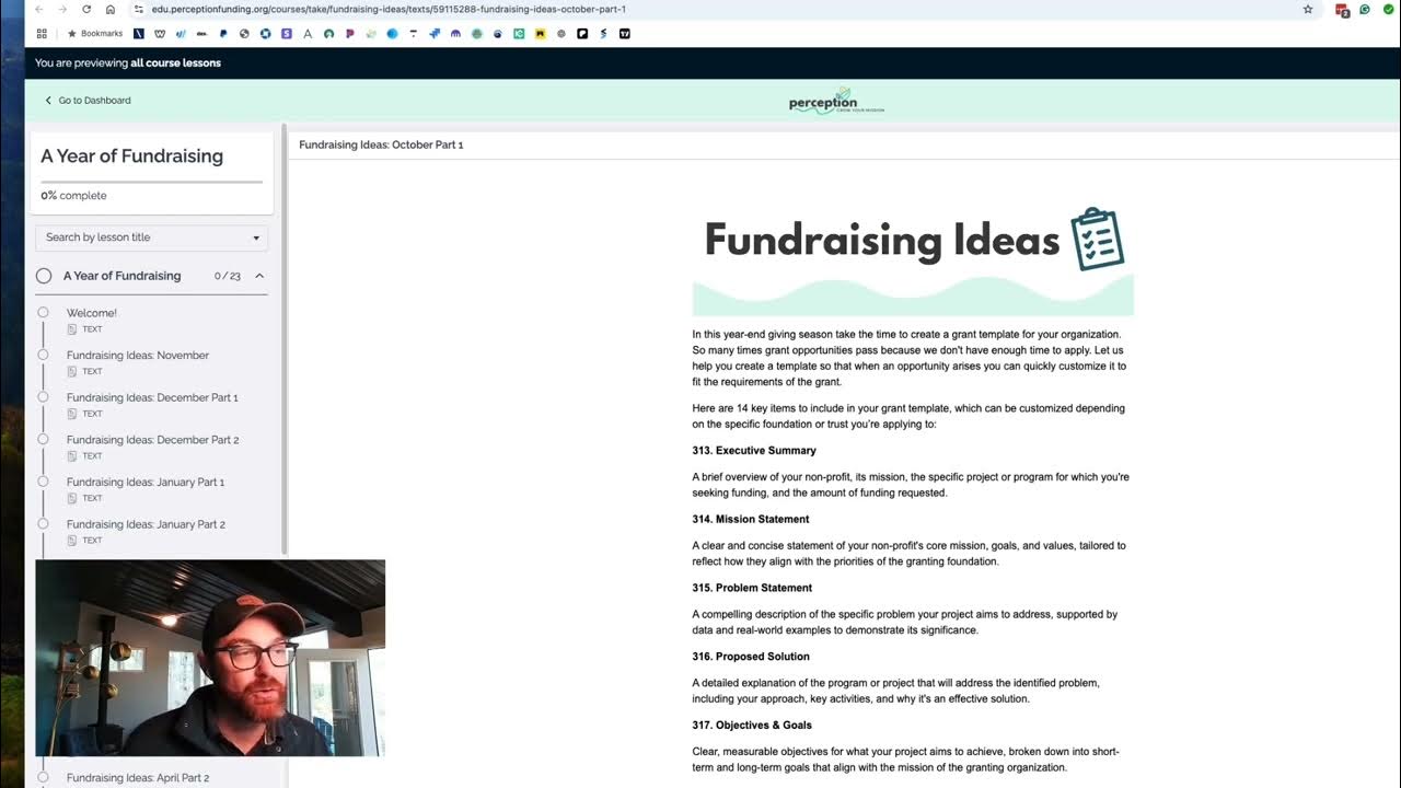 PercepFunding's tweet card. Year of Fundraising - October Part 1