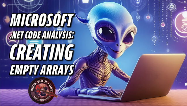 realDotNetDave's tweet card. Arrays are a key collection type in .NET. There are three methods to create empty arrays: new string[0], Array.Empty(), and the concise [] expression. Benchmark tests show the [] expression is the …