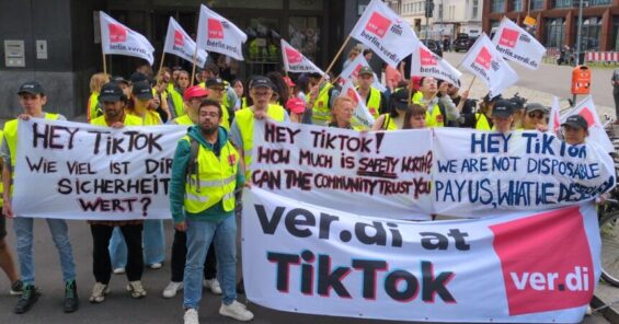 UNI_Europa's tweet card. As TikTok tries to dismiss content moderators, TikTok workers in Germany will take their strike action to the next level.