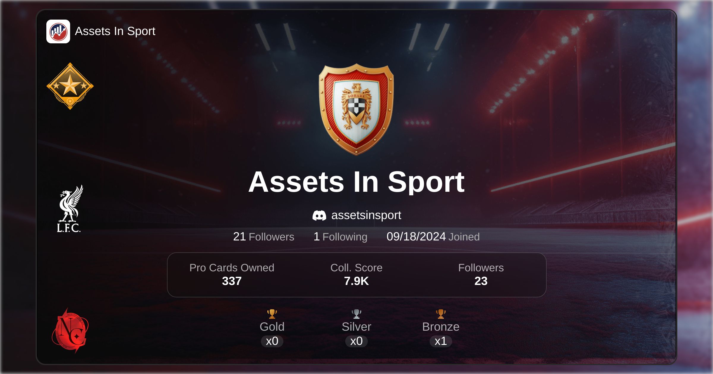 AssetsInSport's tweet card. Collect, play and win officially licensed digital cards featuring the world's best football players.