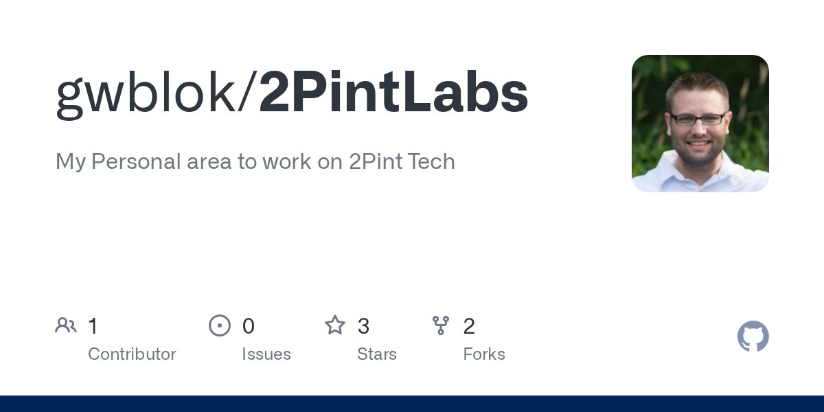 gwblok's tweet card. My Personal area to work on 2Pint Tech. Contribute to gwblok/2PintLabs development by creating an account on GitHub.