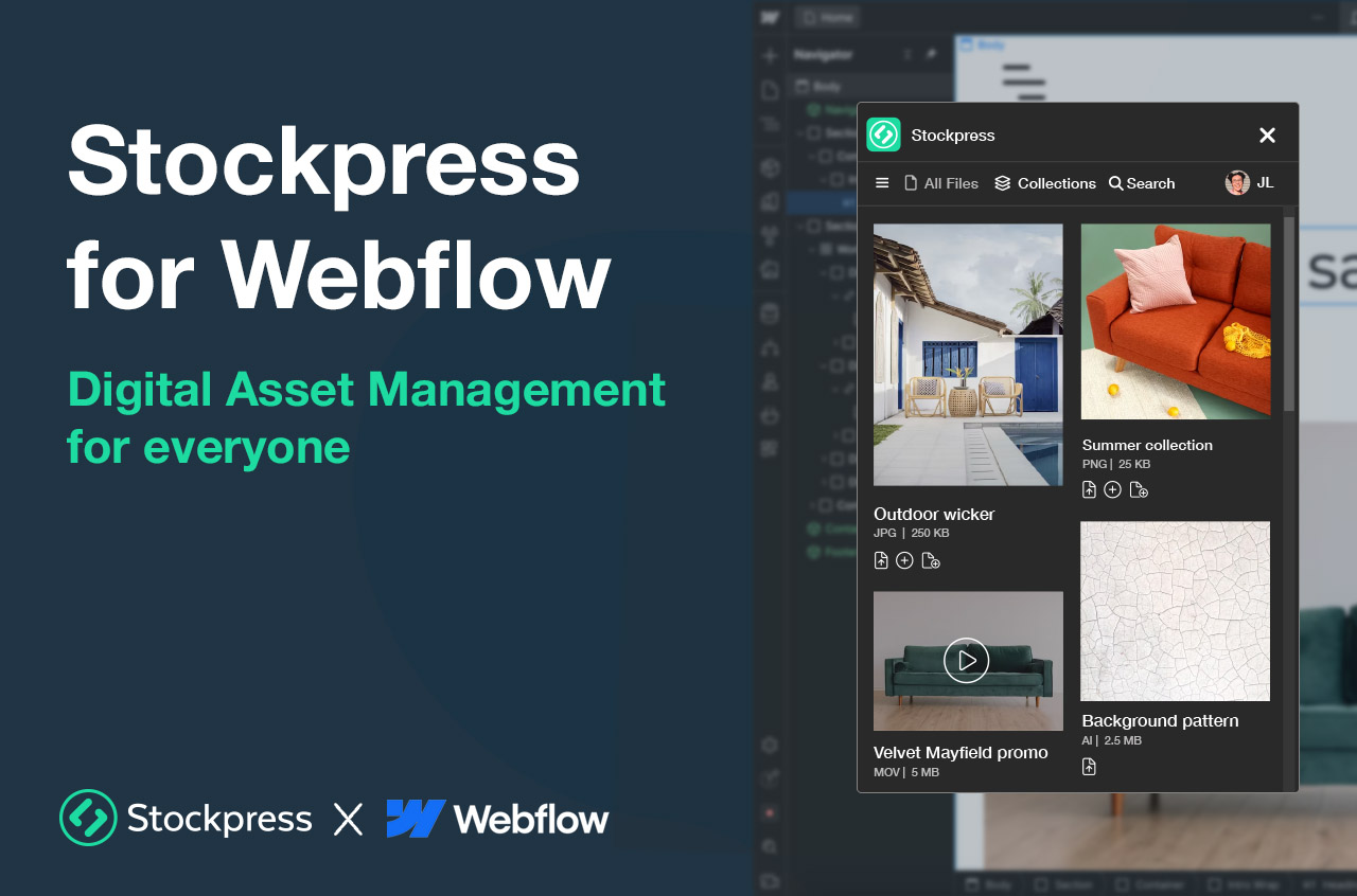 dpim's tweet card. Find and add your files from Stockpress to your Webflow designer.