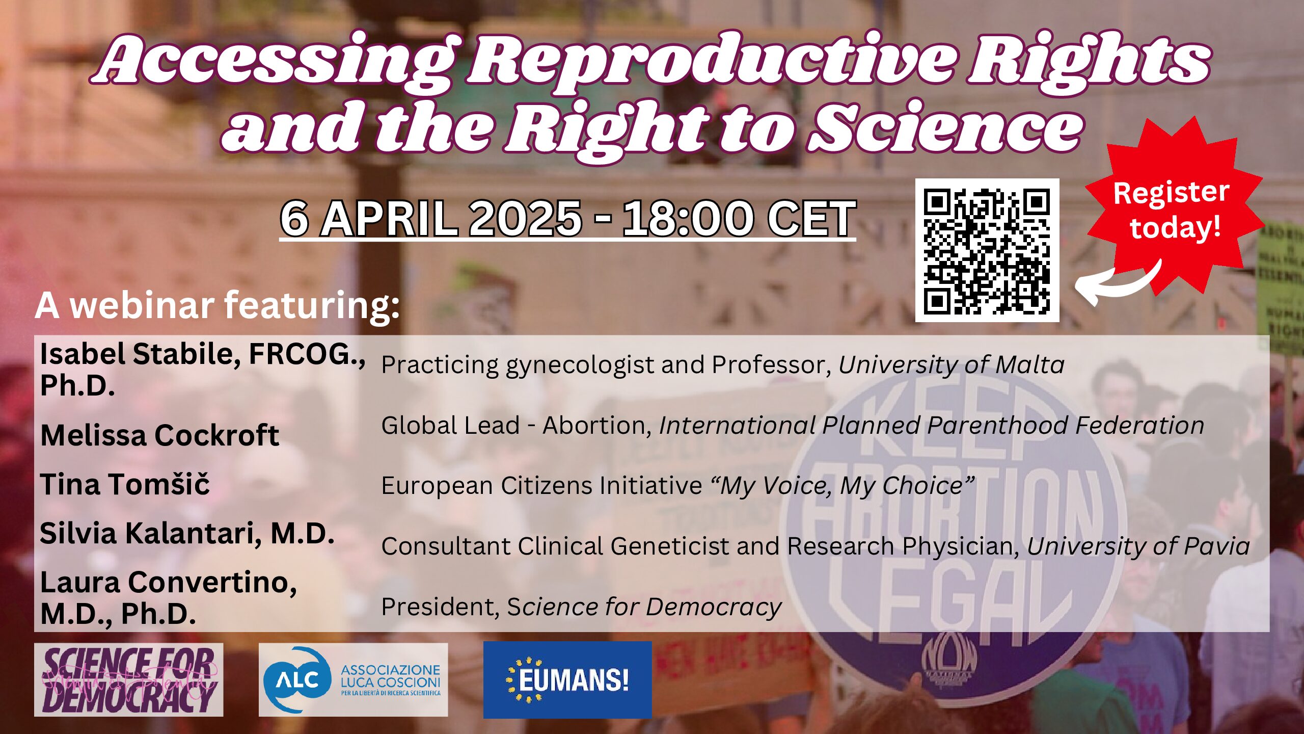 ScFrDy's tweet card. The webinar was recorded and can be viewed here. ————————————————————————————– On Sunday, April 6 at 18:00 CET, Science for Democracy is hosting a webinar on Accessing Reproductive Rights and the...