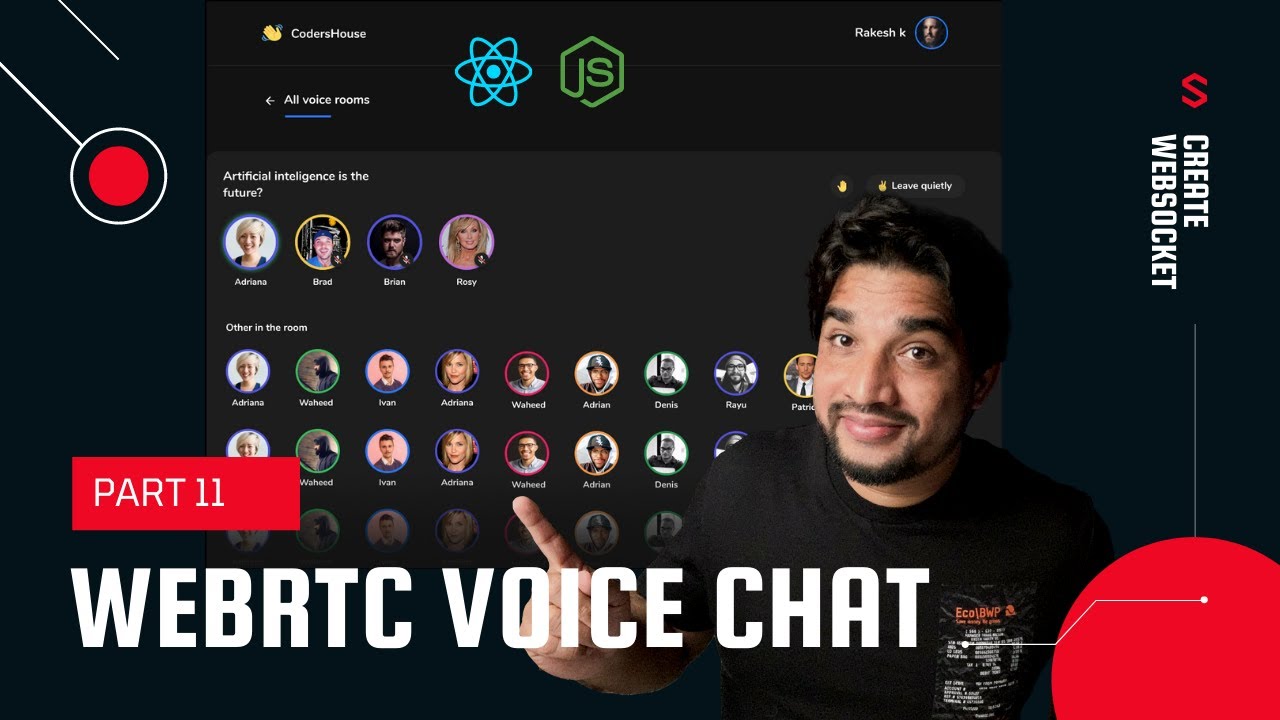 codersGyan's tweet card. [11] WebRTC Real-time voice chat MERN Complete project in Hindi🔥🔥