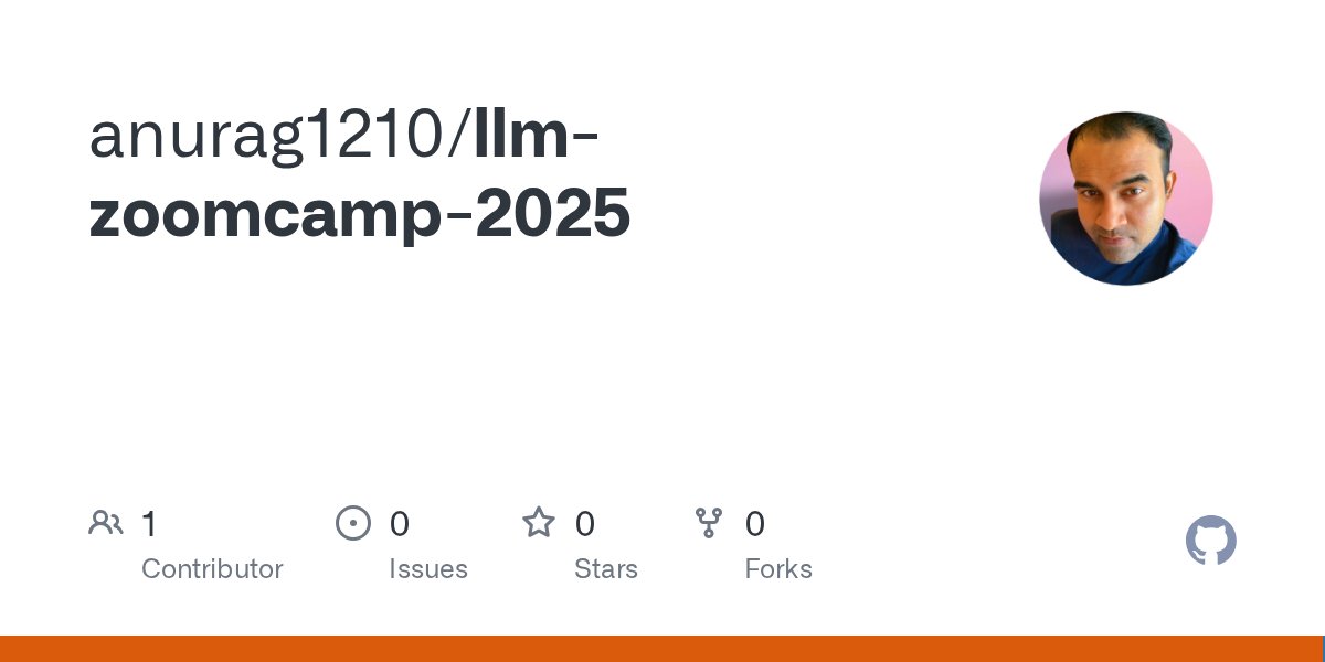 anuragtech5's tweet card. Contribute to anurag1210/llm-zoomcamp-2025 development by creating an account on GitHub.