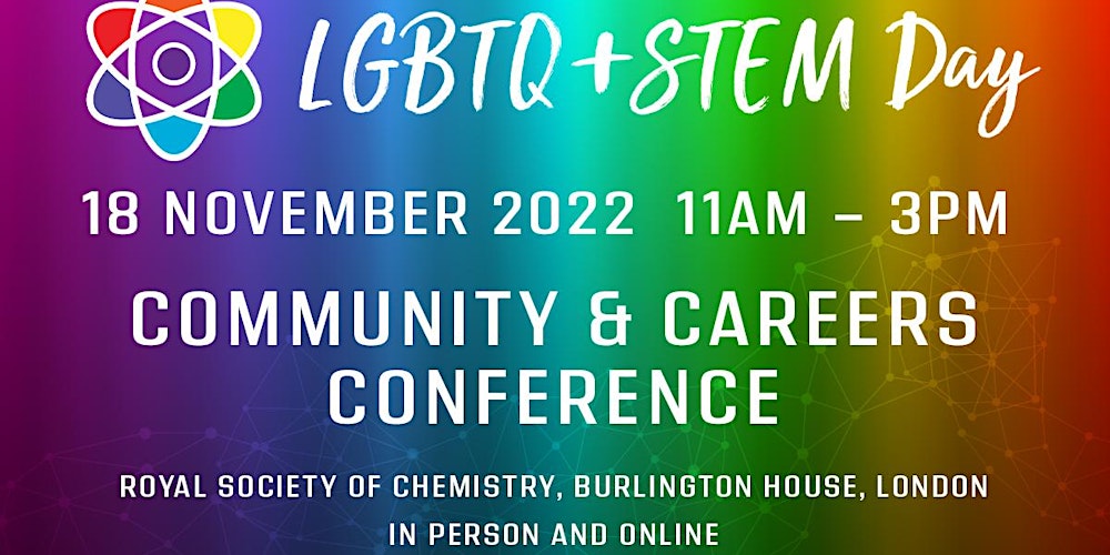 WeOpenTech's tweet card. Pride in STEM is proud to mark the International Day of LGBTQIA+ people in STEM with a special conference