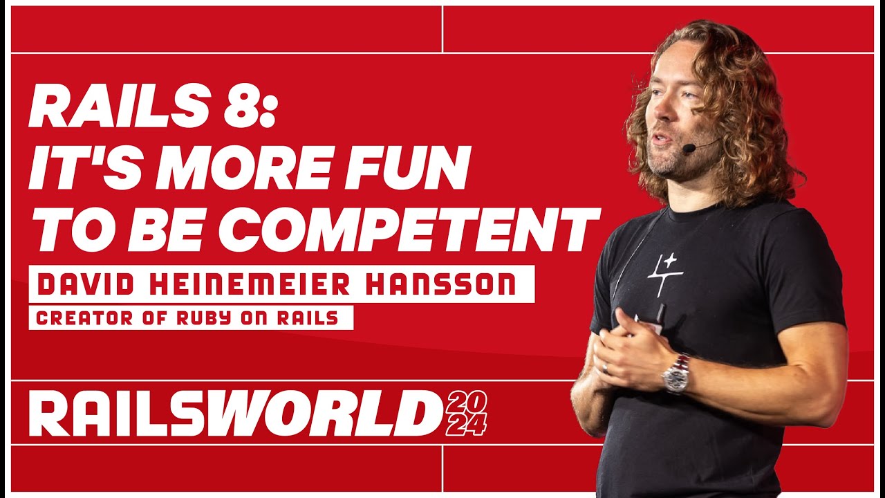 funcoder's tweet card. Rails World 2024 Opening Keynote - David Heinemeier Hansson