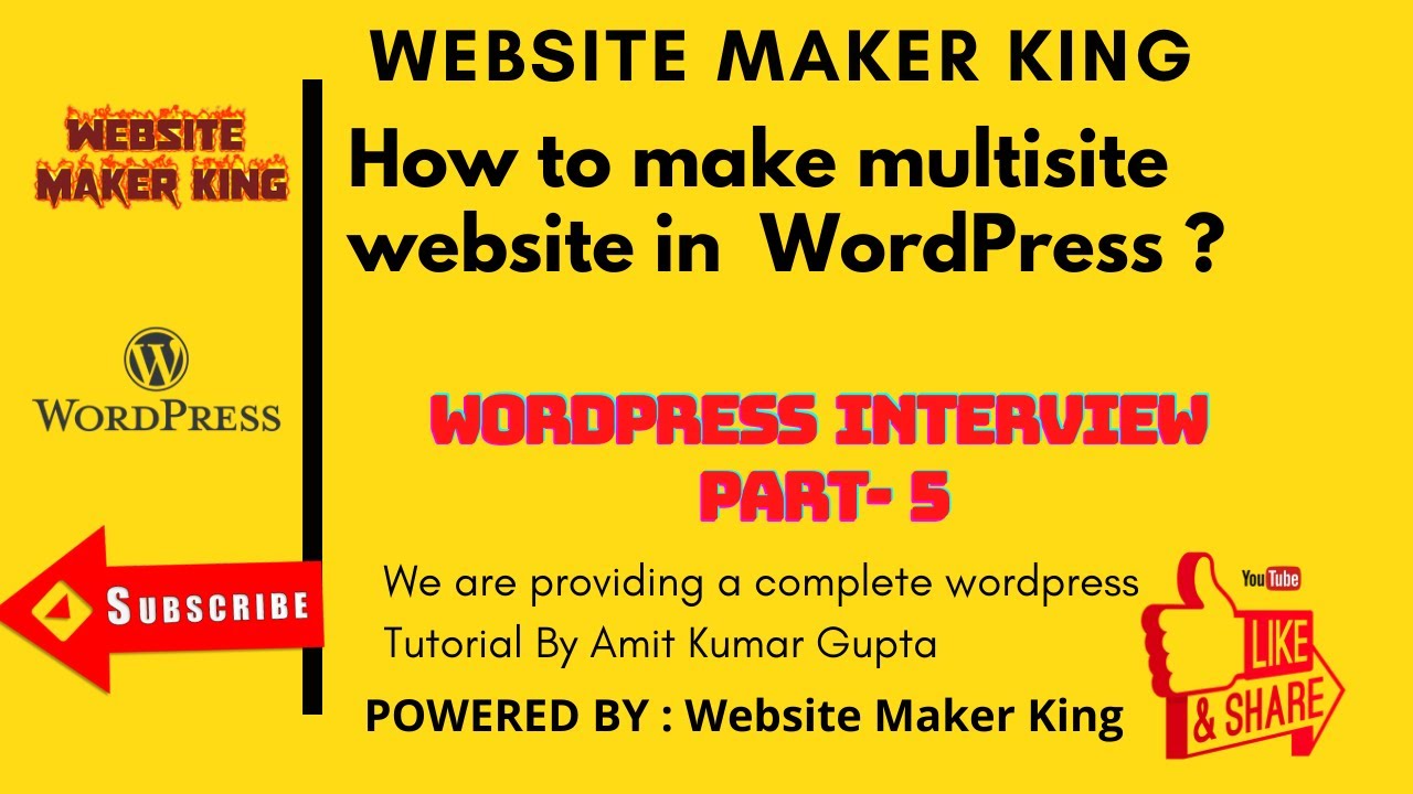 amitjaimatadi's tweet card. How to create a multisite website in WordPress | How to make multis...
