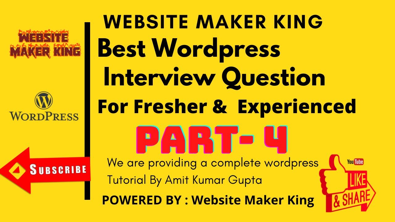 amitjaimatadi's tweet card. Best WordPress interview Question for Fresher & Experienced | WP...