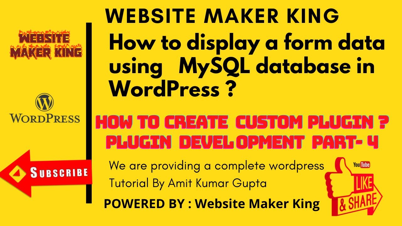amitjaimatadi's tweet card. How to display a form data using MySQL database in WordPress ?|...