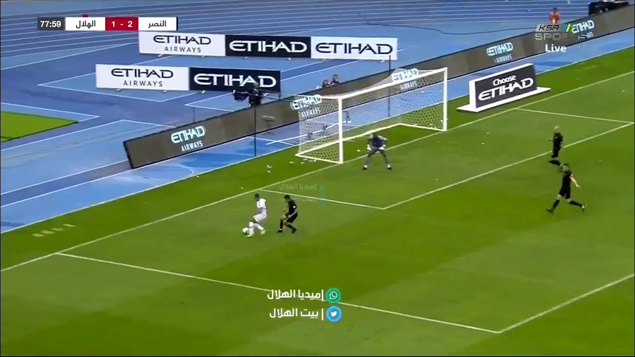 Shargi_432's tweet card. جنون فهد العتيبي على هدف سالم الدوسري الخرافي في مرمى النصر 💙