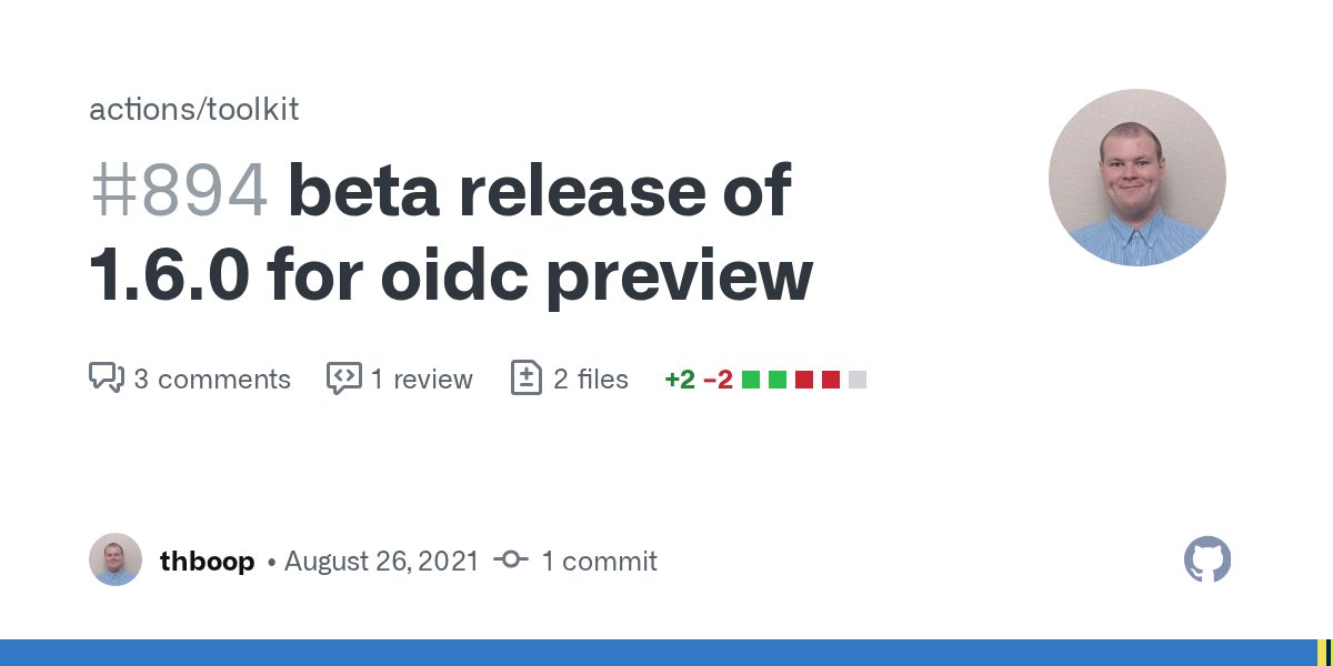 chrisrpatterson's tweet card. This Pr updates the tags for @actions/core so we can do a beta release of the oidc functionality in a preview npm tag