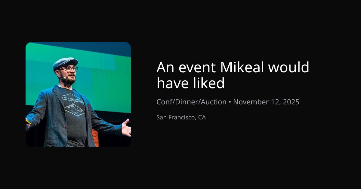 rginn206's tweet card. Memorial charity event celebrating Mikeal Rogers' life - November 12, 2025