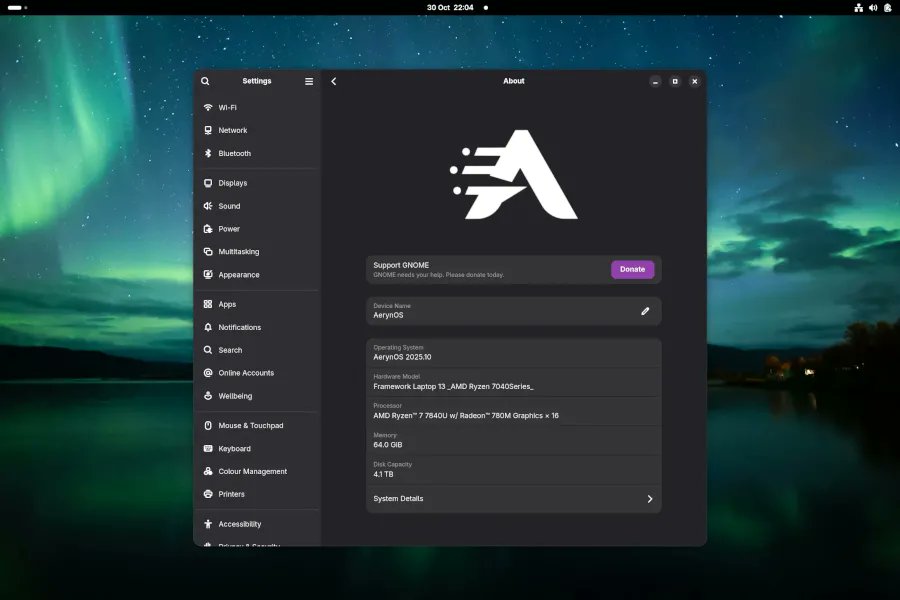 phoronix's tweet card. AerynOS 2025.10 ISOs were released today for closing out the month of October