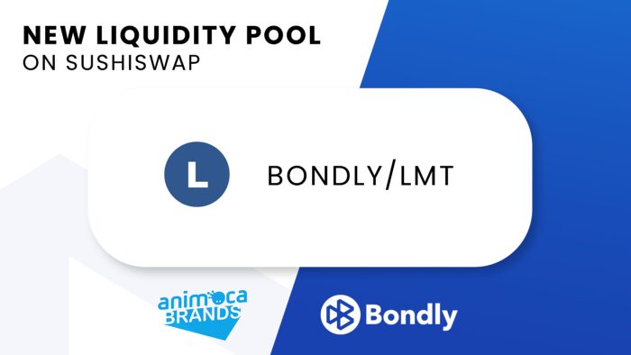 1blocknerd's tweet card. Bondly announce the next liquidity pool on SushiSwap from Animoca Brands with our fourth pairing, featuring $BONDLY and $LMT! Lympo is building a sports