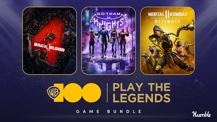 VennStone's tweet card. We’ve teamed up with WB Games for a bundle celebration 100 years of Warner Bros. Get Gotham Knights, Batman Arkham Knight, Back 4 Blood, Mortal Kombat 11, and more.