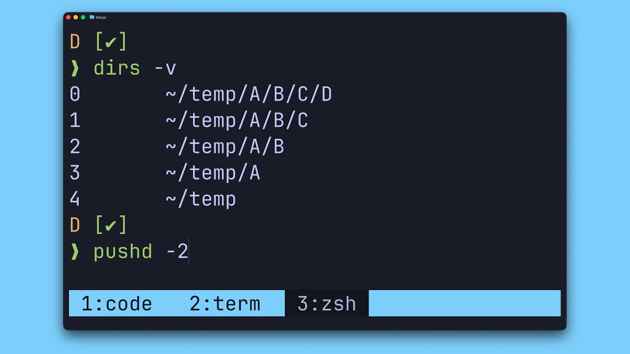 OtavioMirandaBR's tweet card. dirs, pushd e popd