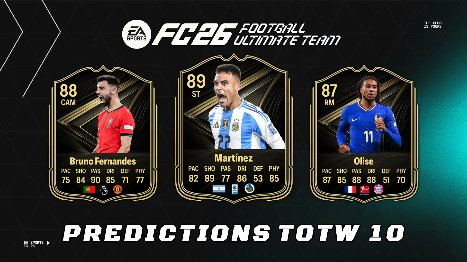 ultimateteamit's tweet card. Disponibile la prediction del TOTW 10 per la modalità Ultimate Team di EA FC 26. Ecco l'elenco dei candidati al decimo Team Of The Week.