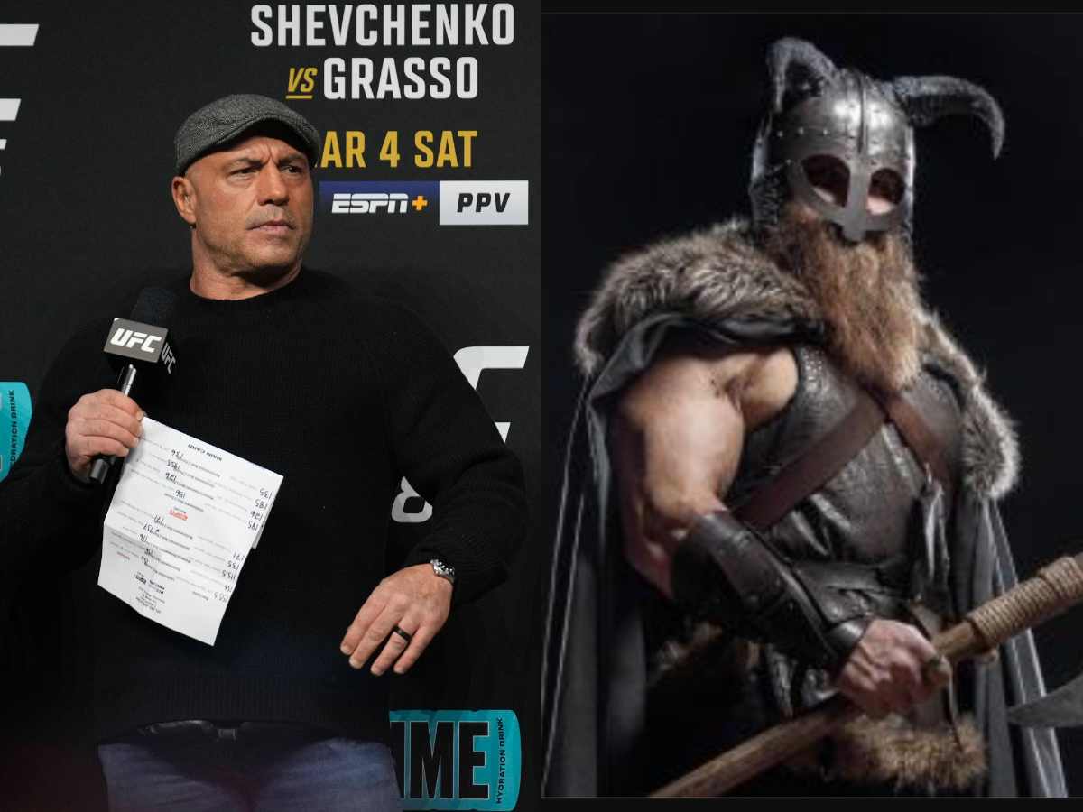MMAonFS's tweet card. Joe Rogan's admiration for Icelandic strongmen and their Viking lineage shines through in a humorous conversation with Andrew Schulz.