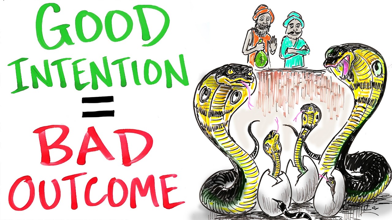 raminnayersina's tweet card. The Cobra Effect: How Good Intentions Lead to Bad Outcomes
