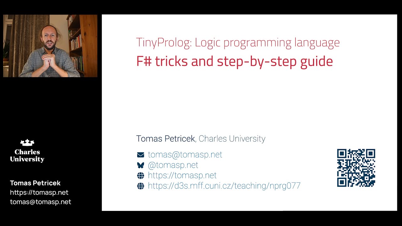 tomaspetricek's tweet card. TinyProlog 5.3 - F# tricks and step-by-step guide