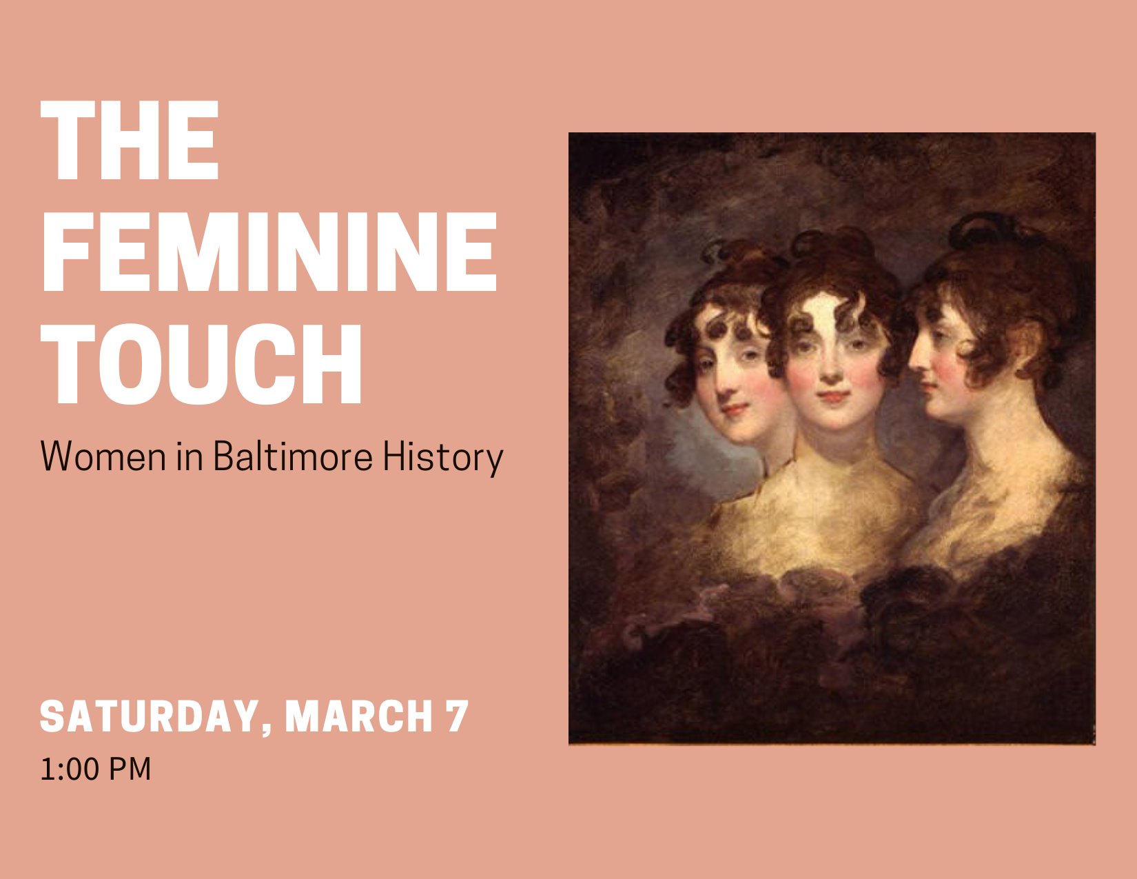 EncoreSDesign's tweet card. Join Baltimore historian and educator Wayne R. Schaumburg for an illustrated talk entitled  The Feminine Touch  –  Women in Baltimore History. The program will focus on the period from 1776 t…