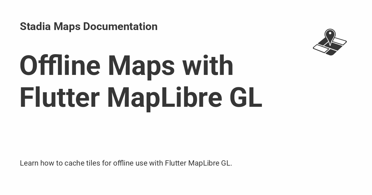 StadiaMaps's tweet card. Learn how to cache tiles for offline use with Flutter MapLibre GL.