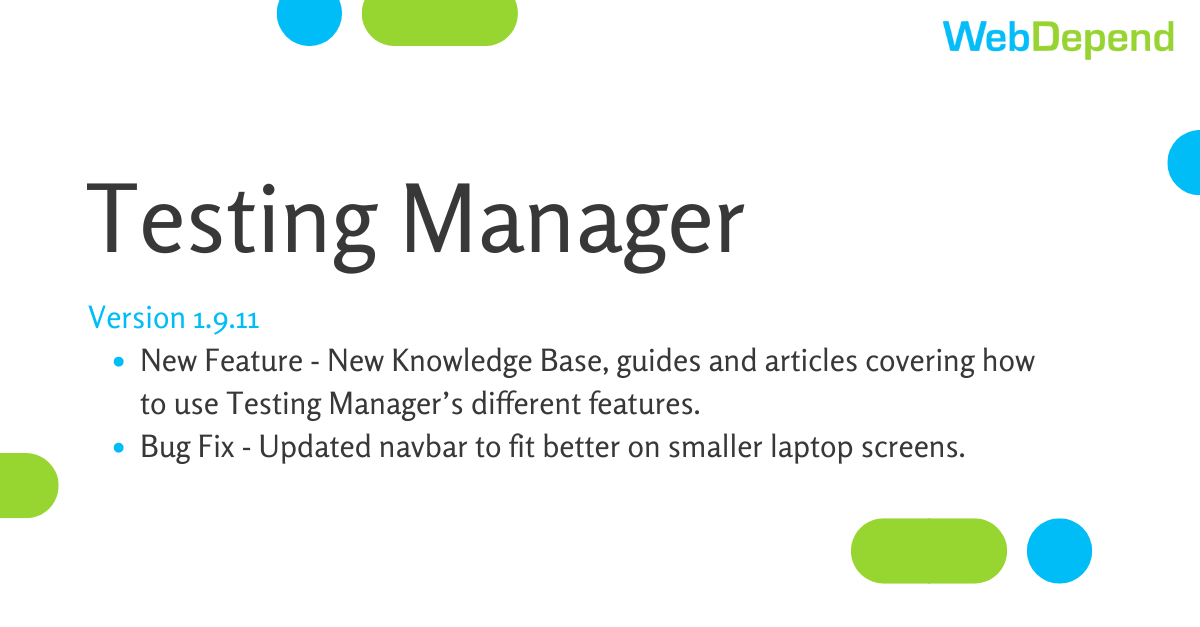 testing_manager's tweet card. We now have a Knowledge Base, helpful guides and information on how to use Testing Manager to get the best out of it.