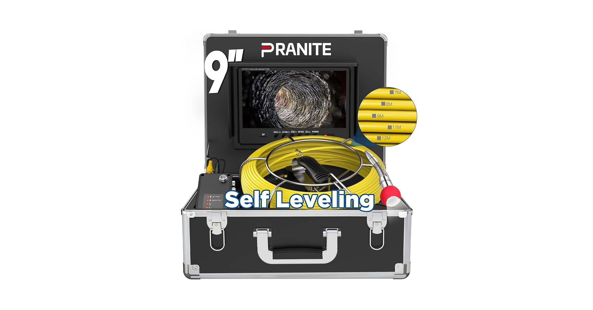 travels007's tweet card. PRANITE Sewer Camera - 165Ft Self Leveling Drain Inspection System With Meter Marking, 9'' HD IP68 Waterproof Display, Zoom, 16GB DVR, Photo Capture, 12 LED Lights for Plumbing Checks