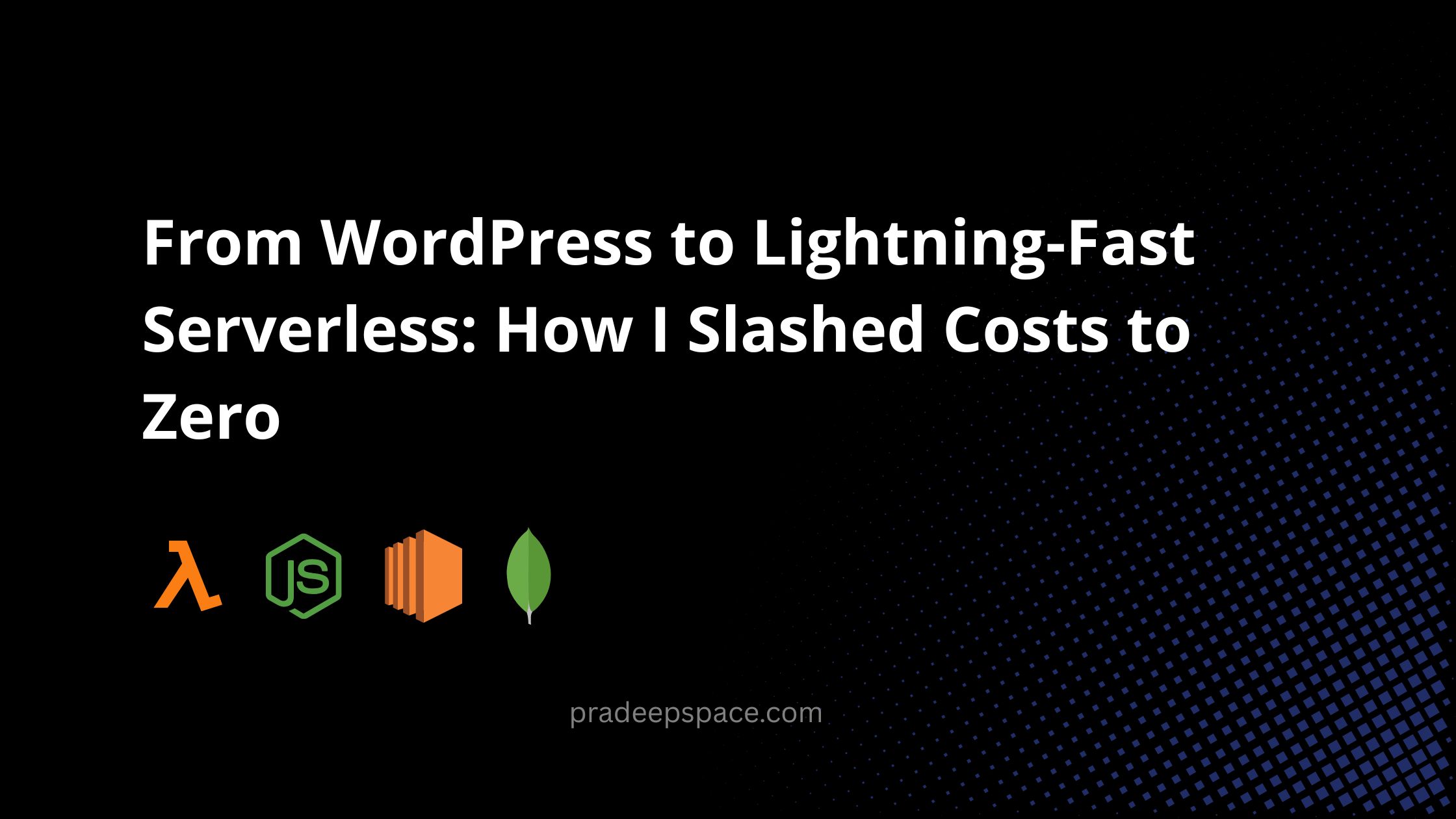 pradeep_space_'s tweet card. Discover how I transformed my Wordpress blog with <10k monthly hits, slashing hosting costs from ₹3,800/year to nearly zero using a lightning-fast serverless setup. Learn my step-by-step journey from...