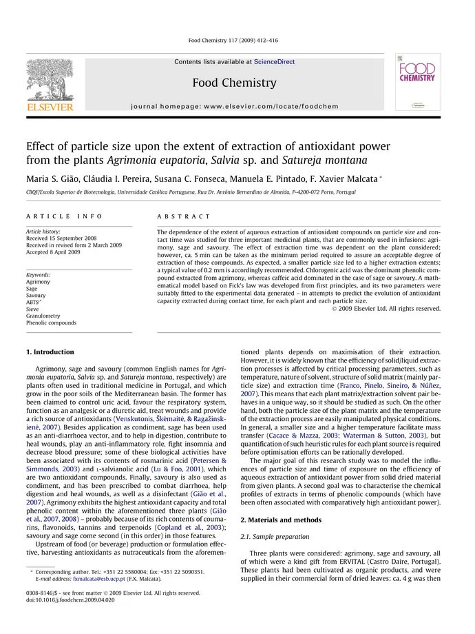 DocsDel's tweet card. The dependence of the extent of aqueous extraction of antioxidant compounds on particle size and contact time was studied for three important medic...