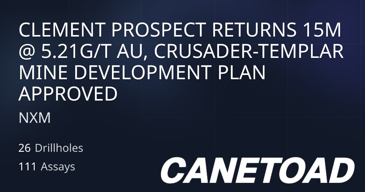 TerryCanetoad's tweet card. Drilling report from NXM published on 2025-11-18.