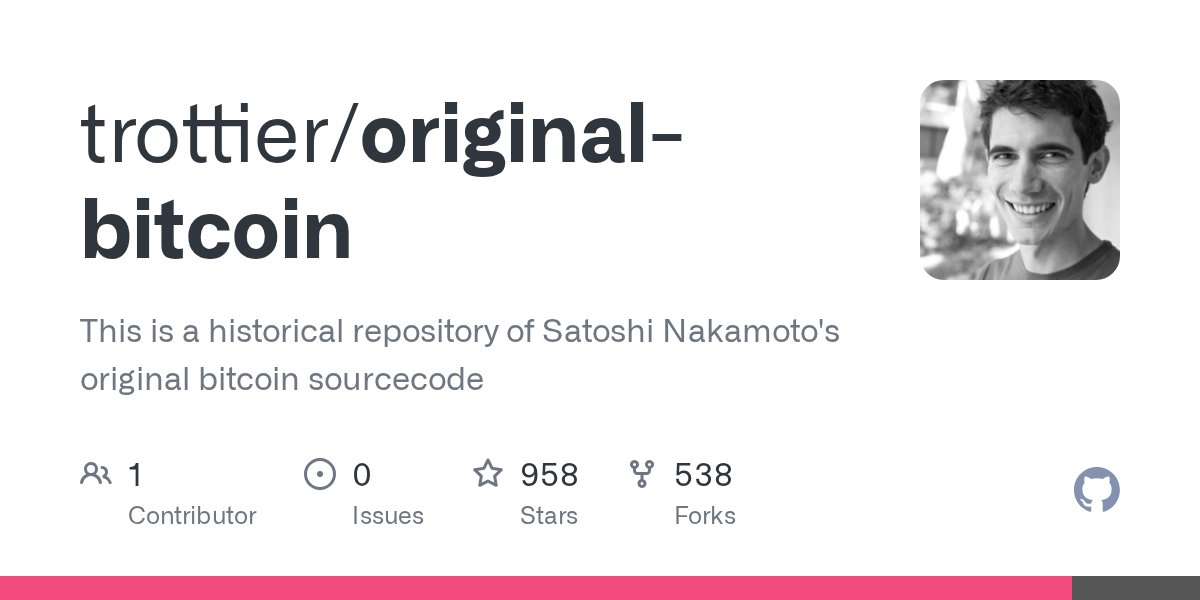 Cybercent's tweet card. This is a historical repository of Satoshi Nakamoto's original bitcoin sourcecode - trottier/original-bitcoin