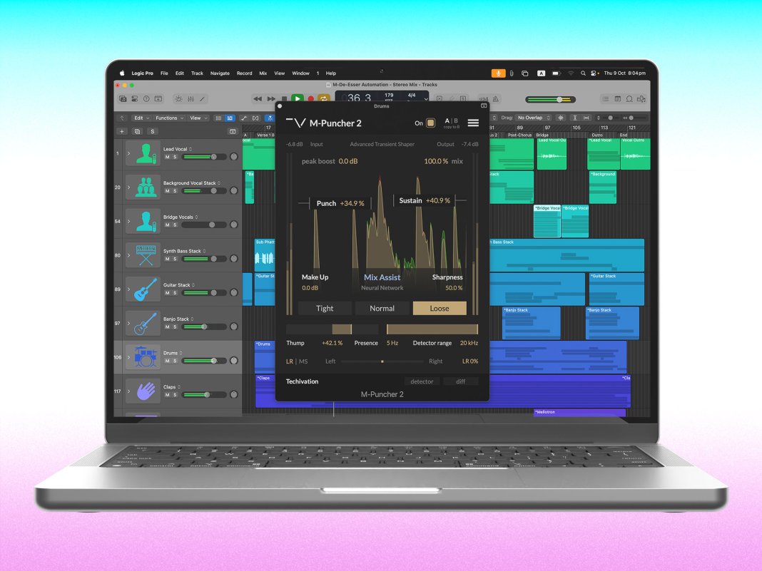 MusicTechMag's tweet card. Techivation has unveiled M-Puncher 2, a new transient shaping plugin designed to enhance impact without increasing peak levels.