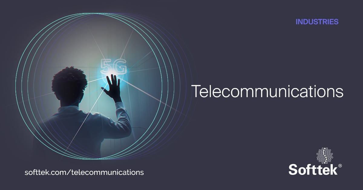 Softtek's tweet card. Deploy an integrated IoT for smart industry-specific solutions, quick digital sales channels, enhanced client experience & innovation from legacy.