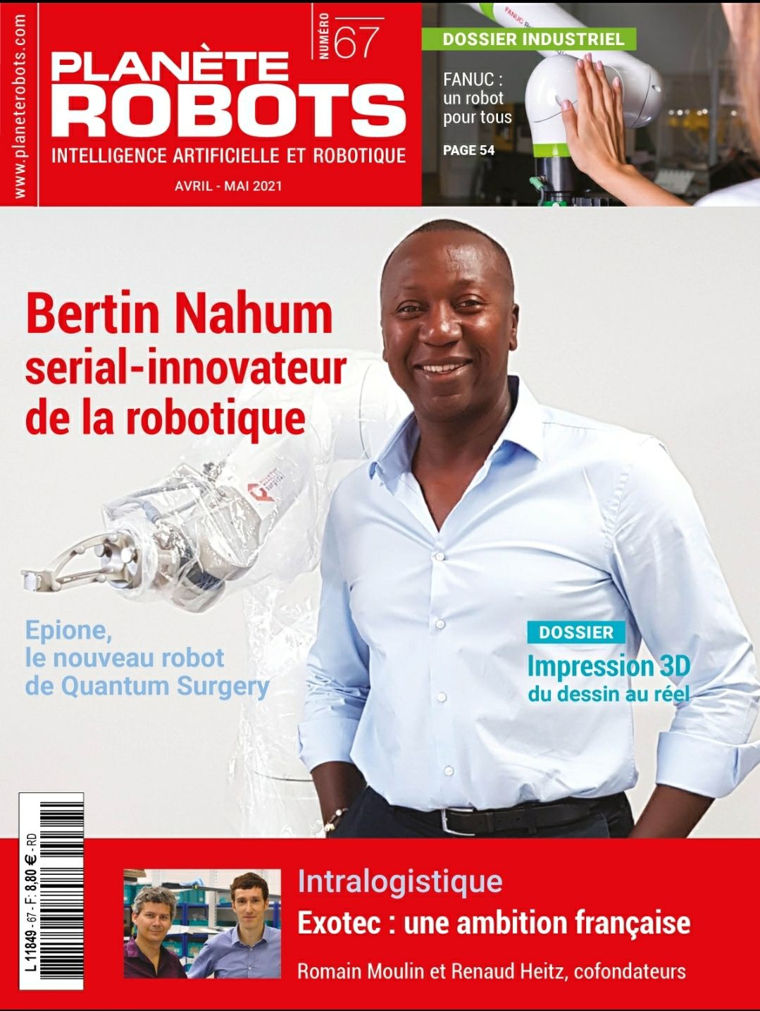 planeterobots's tweet card. En couverture du nouveau numéro de Planète Robots en kiosque aujourd'hui : Bertin Nahum, "serial-innovateur » de la robotique. Planète Robots revient sur l’itinéraire unique de cet entrepreneur qui...