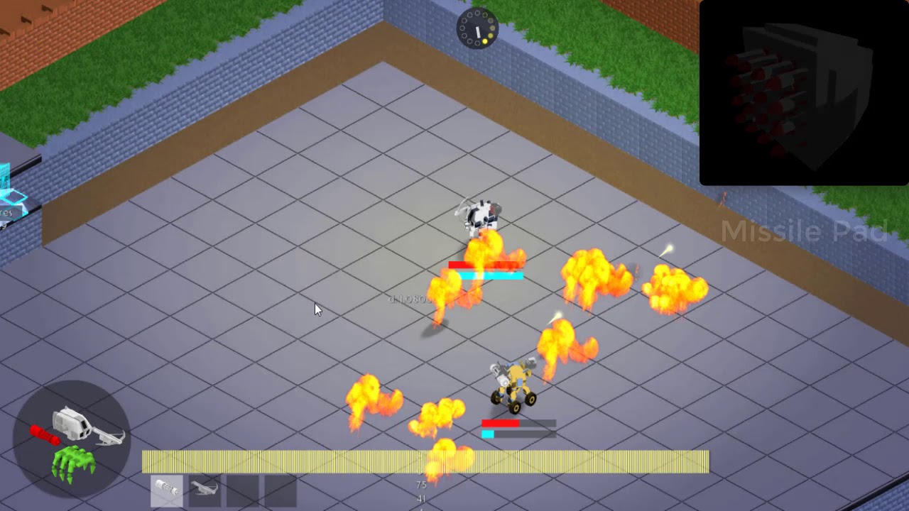 ShowdownRobot's tweet card. Combat modules in RobotShowdown