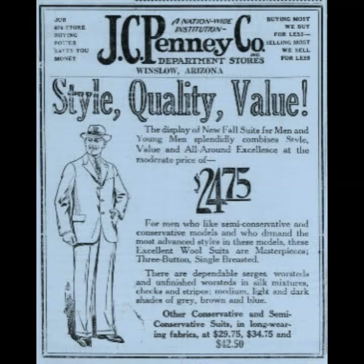 ErinORiordan's tweet card. 1925 Vintage Ads: Levis, J.C. Penney, Studebaker