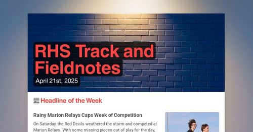 RHSDevilsTrack's tweet card. RHS Track and Fieldnotes