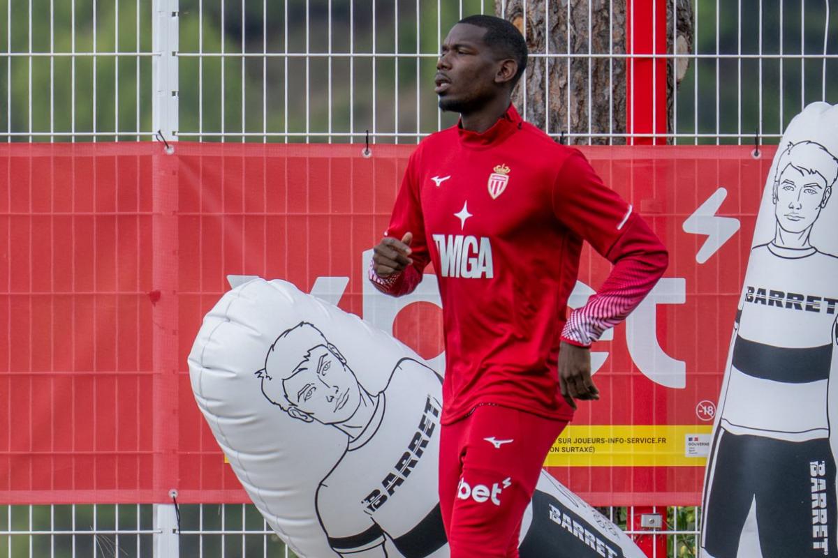 ftresarrieu's tweet card. De retour en séance collective, le milieu de Monaco, Paul Pogba, travaille pour être à disposition de son entraîneur en vue du déplacement de samedi, à Rennes (19 heures), dans le cadre de la 13e...