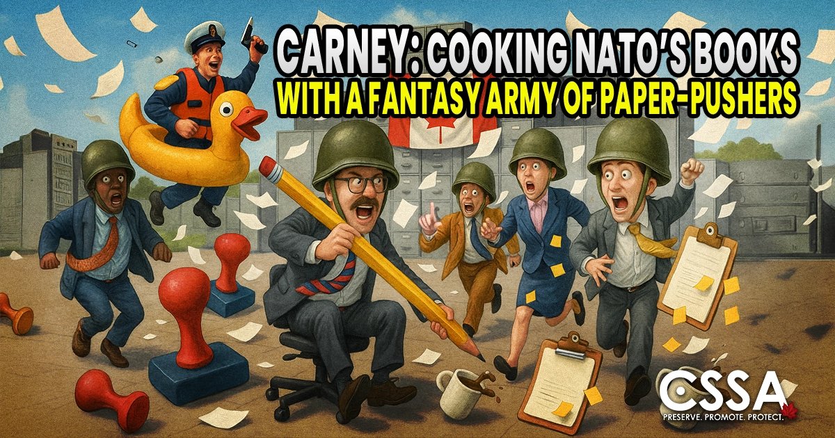 CSSA_CILA's tweet card. Mark Carney stands up in front of NATO and vows that Canada will finally hit the magic 2 percent defence target, even accelerate the timeline, and then keep going toward the new 5 percent “defence...