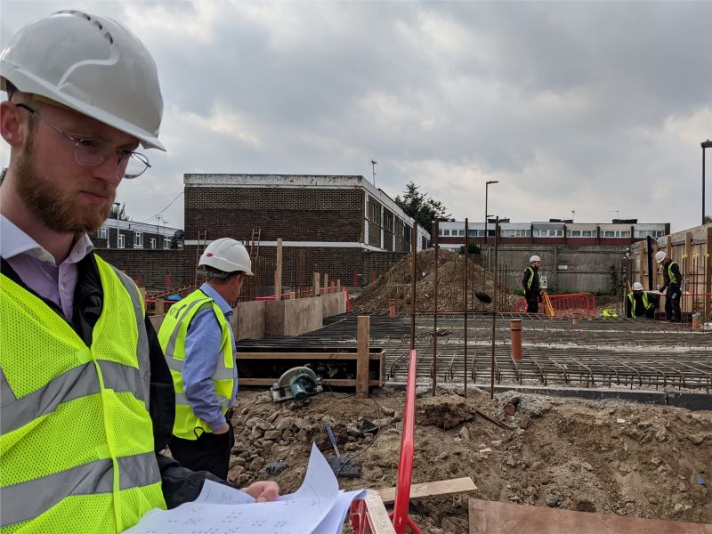 GraphicStruct's tweet card. Ben Petty visited site this week to check the progress of the #foundations being constructed by Kind & Co at our Leather Gardens project.   The #residentialproject designed by Tooley Foster Archite...