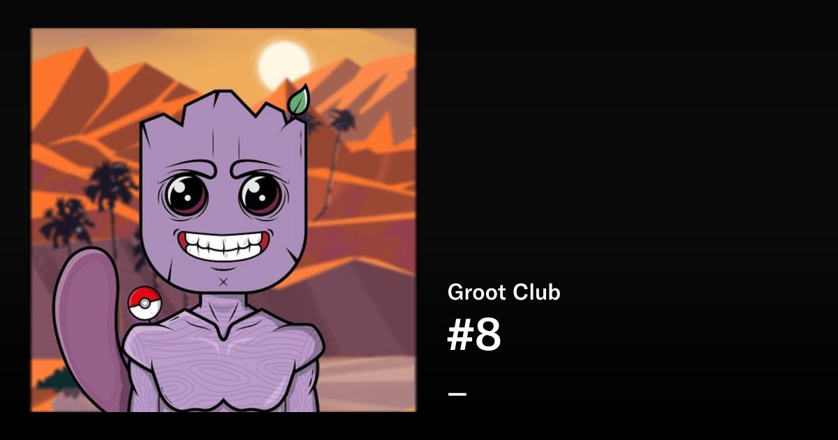 northDacoder's tweet card. Groot Club is a derivative collection from Celebrity and Groot. This cross-world collection takes inspiration from artistic concepts in both collections to produce a stunning hybrid art set. Owning a...
