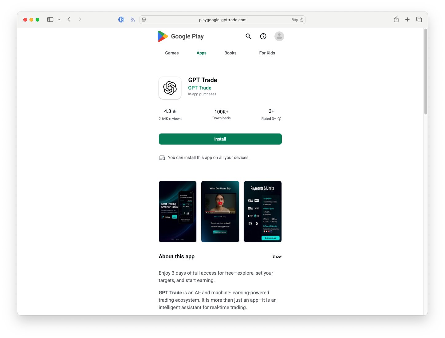 AndreaDraghetti's tweet card. A recently discovered Android campaign leverages a fake Google Play Store to distribute GPT Trade, a malicious dropper posing as a ChatGPT-themed trading app. Once installed, the dropper silently...