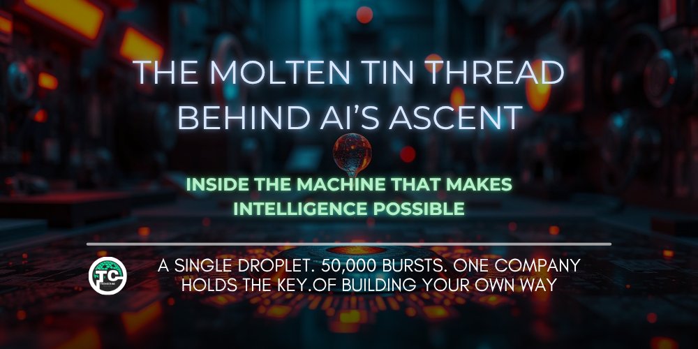 TechscribeCntrl's tweet card. In the heart of the AI boom, a hidden force burns hotter than the sun developed by ASML