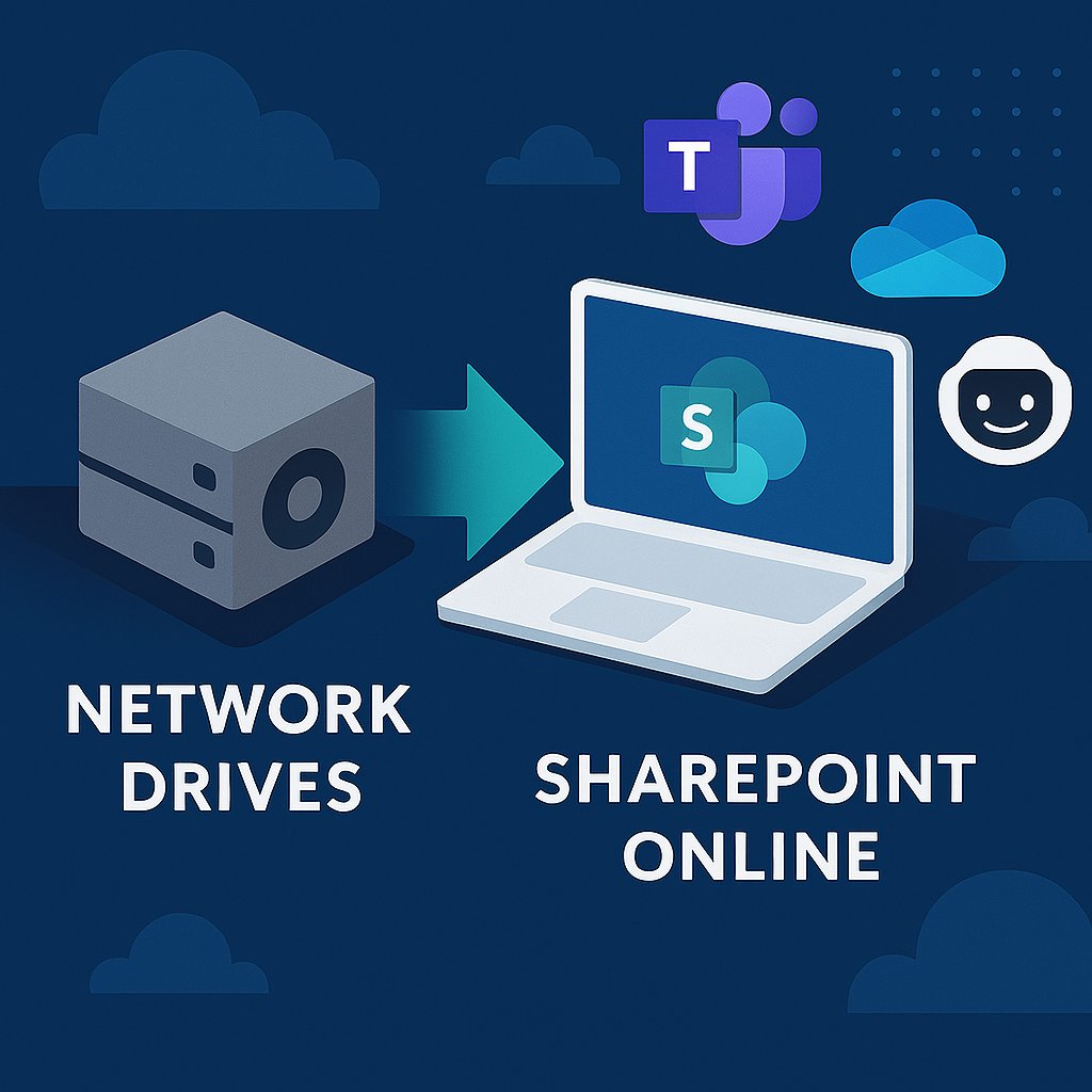 CloudSolutions's tweet card. Discover the benefits of transitioning from network drives to SharePoint Online and how Microsoft Copilot can enhance your workflow and collaboration.