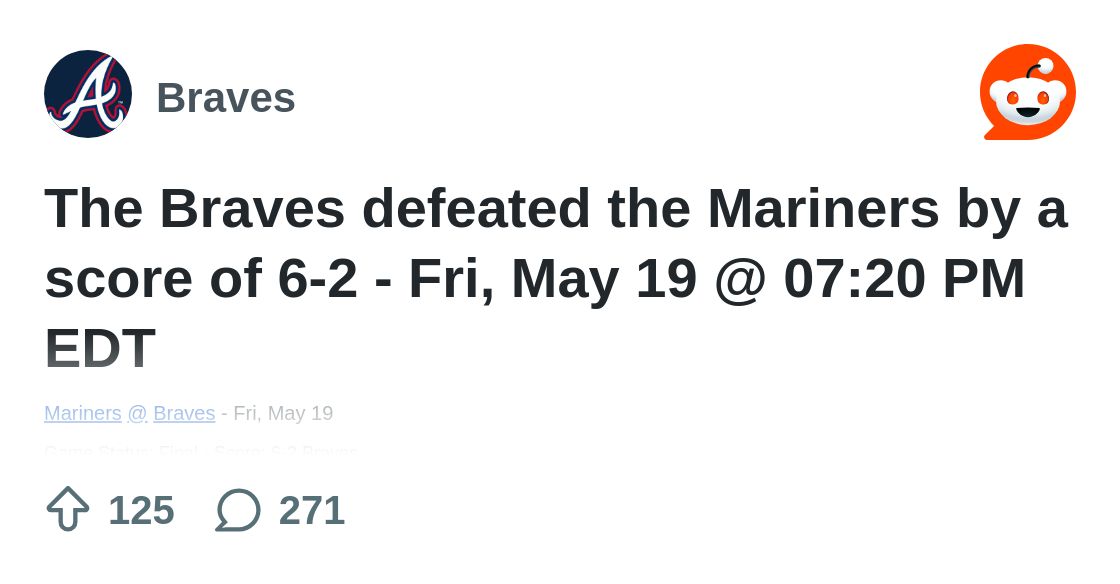BravesReddit's tweet card. Explore this post and more from the Braves community