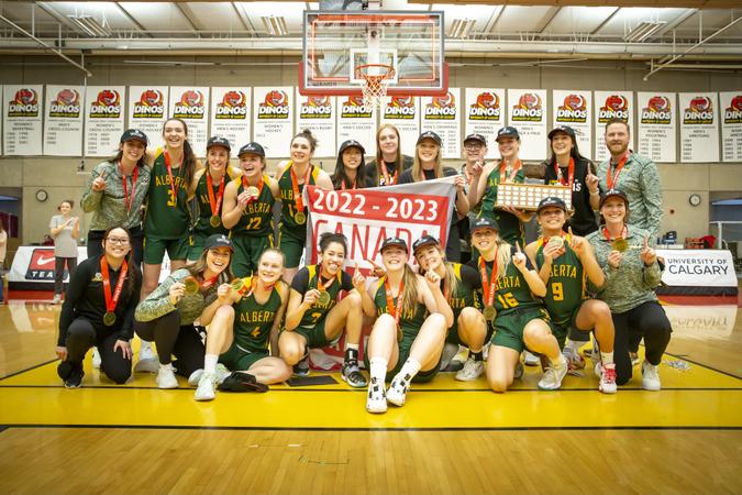 BearsandPandas's tweet card. Alberta defeats Calgary 76-65 for first-ever CW banner