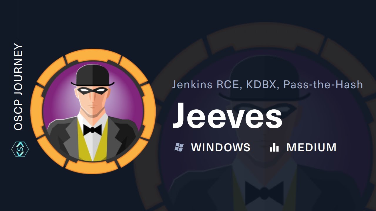 Strikoder's tweet card. HackTheBox Jeeves Walkthrough | Jenkins RCE, KeePass (KDBX) Looting,...